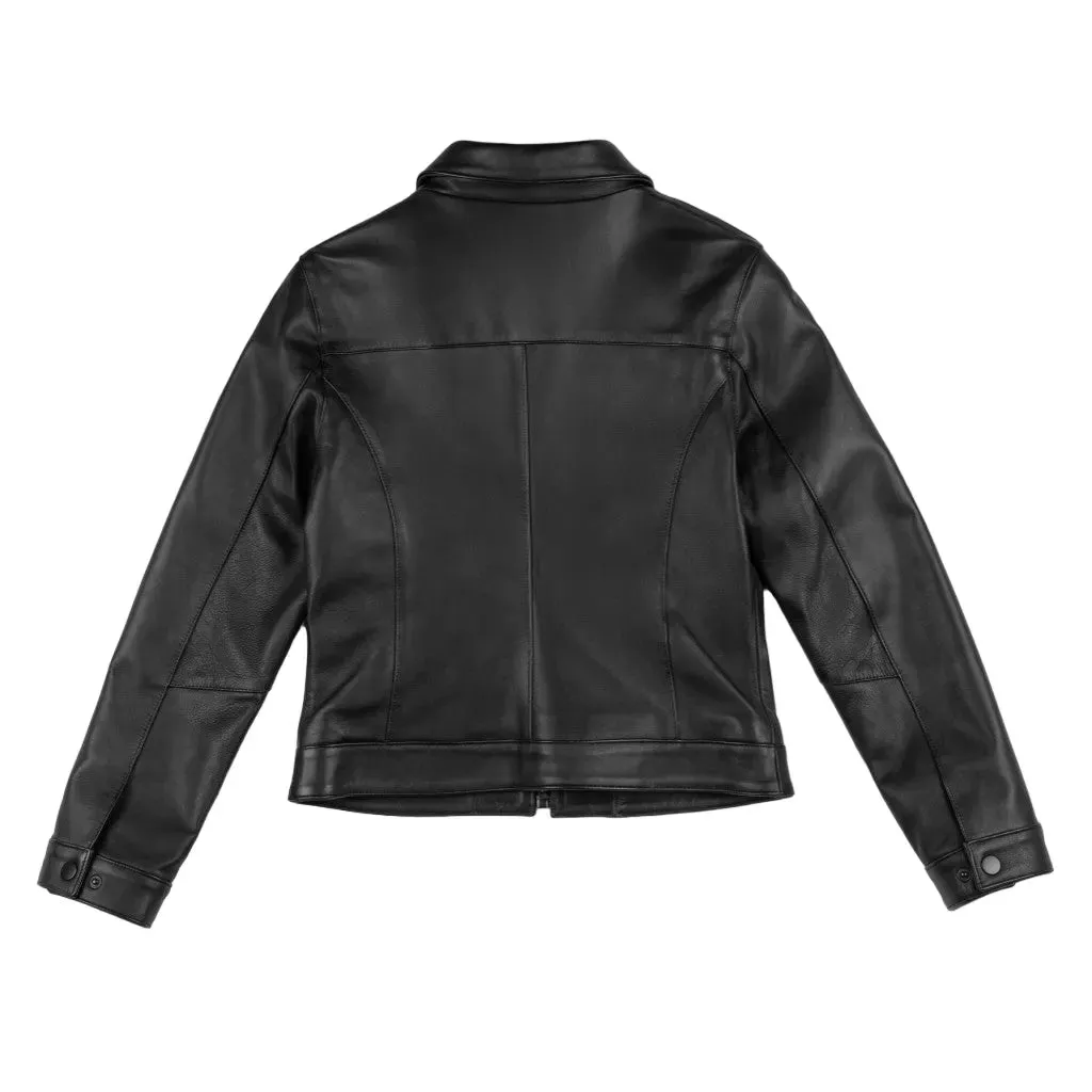 Womens Black Genuine Leather Jacket