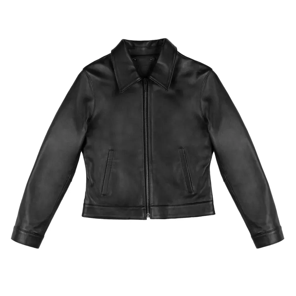 Womens Black Genuine Leather Jacket