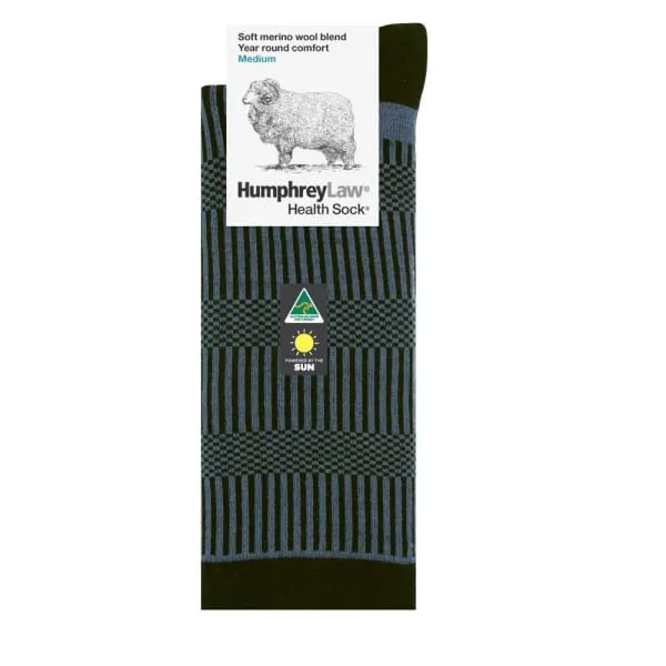 Wool Health Socks in Verticals Pattern in 4 Colors & 2 Sizes