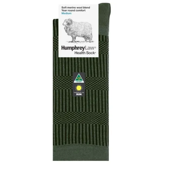 Wool Health Socks in Verticals Pattern in 4 Colors & 2 Sizes